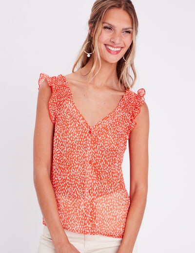 Blouse sans manches rouge femme