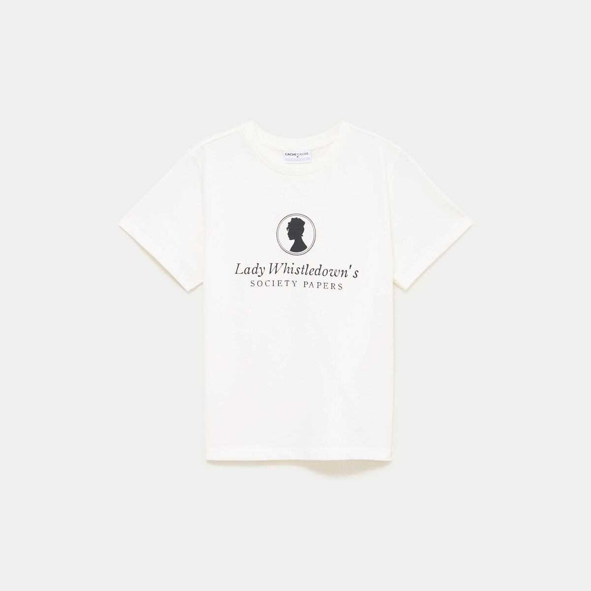 T-shirt col rond Bridgerton ecru femme