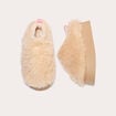 Chaussons fausse fourrure sable femme