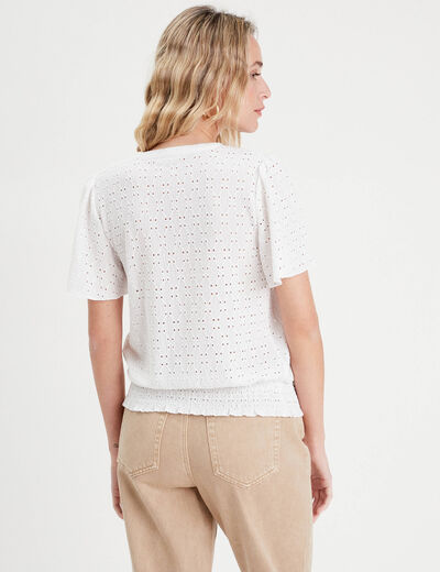 T-shirt manches courtes blanc femme