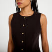 Gilet ajust&eacute; sans manches col rond noir femme