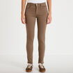 Jeans slim 5 poches taupe femme