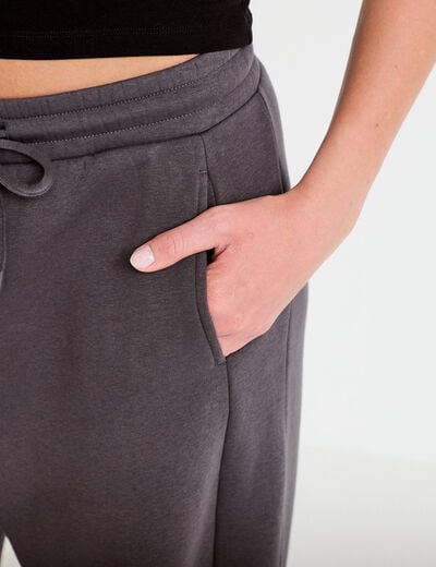Jogging large taille basse gris fonc&eacute; femme