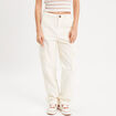 Pantalon large cargo ecru femme