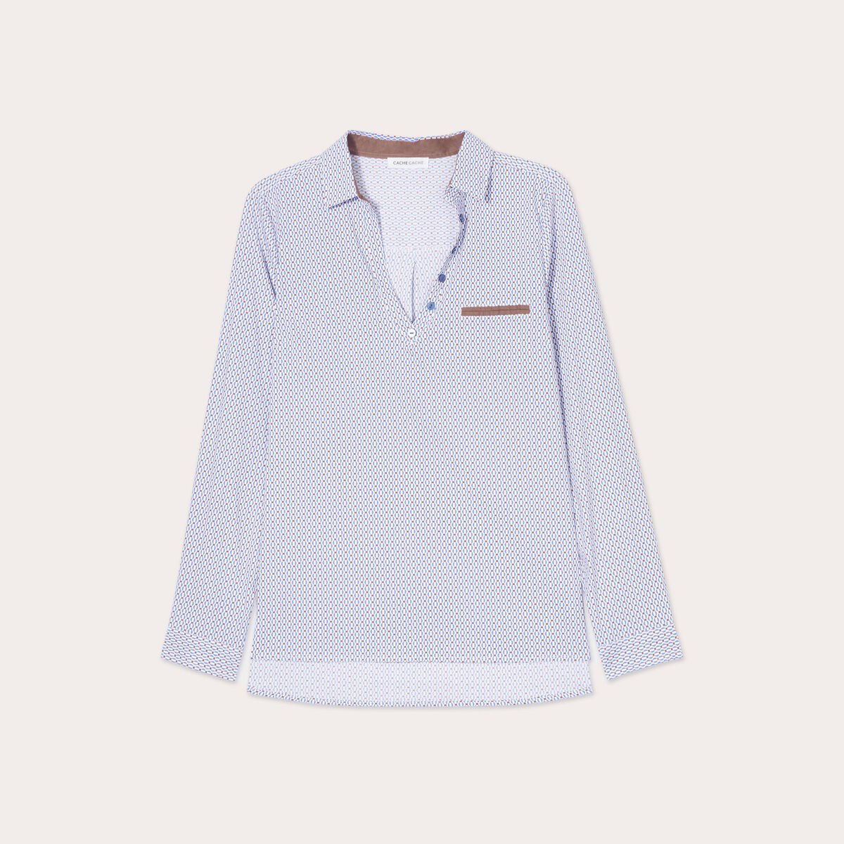 Blouse manches longues bleu femme