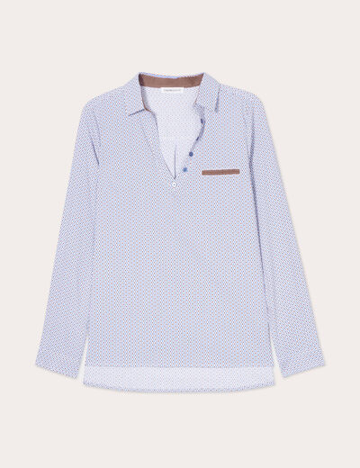 Blouse manches longues bleu femme