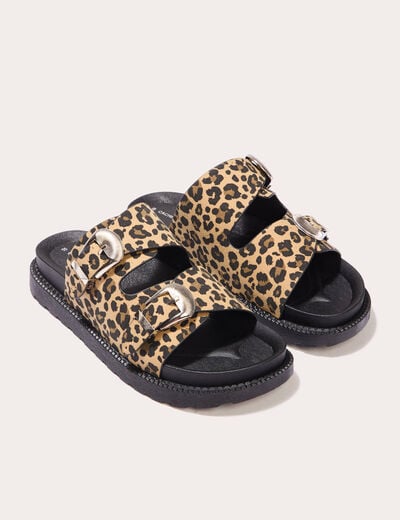 Sandales crantées marron femme