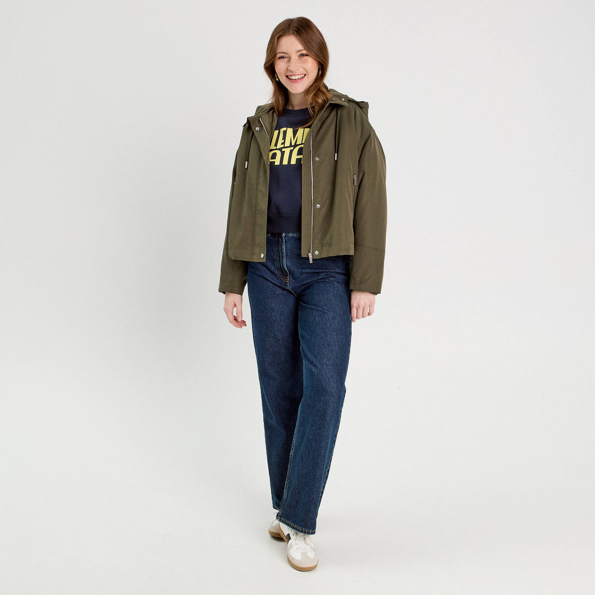 Sweat oversize bleu marine femme