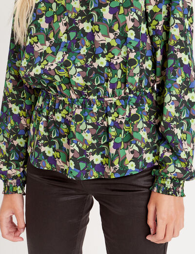 Blouse manches longues vert femme