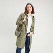 Parka déperlante 2-en-1 avec pochette vert kaki femme