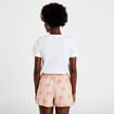Short flare avec broderie rose femme