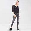 Blouse manches 3/4 noir femme