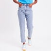 Jeans mom taille haute denim bleach femme