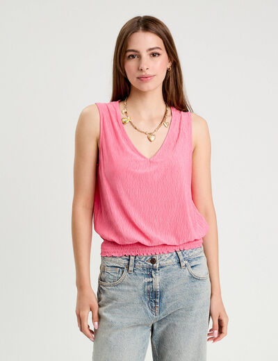 Blouse sans manches rose femme