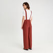 Salopette jambe large marron cognac femme