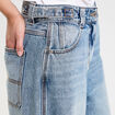 Jean barrel long en coton denim double stone femme
