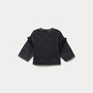 T-shirt oversize court manches longues gris fonc&eacute; femme