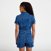Combishort en jean denim double stone femme