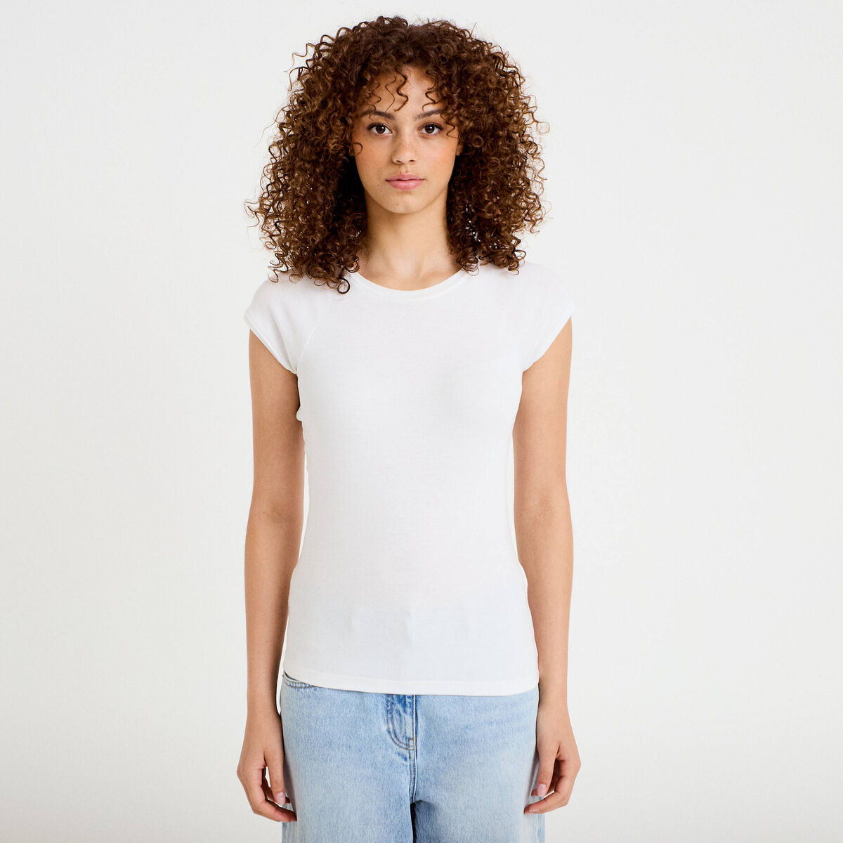 T-shirt manches courtes blanc femme