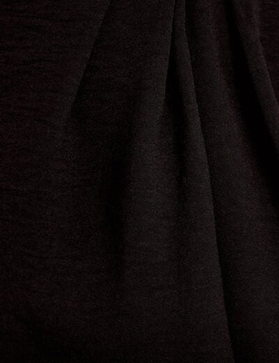 Jupe longue pliss&eacute;e avec bijou noir femme