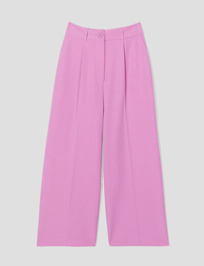 Pantalon city large violet femme