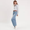 Jeans wide leg taille haute denim double stone femme