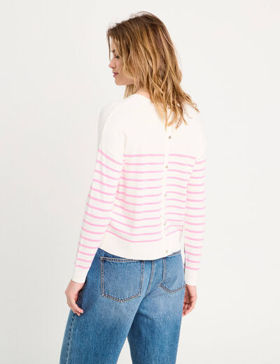 Pull manches longues rose fushia femme