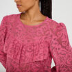 Blouse en dentelle manches longues vieux rose femme