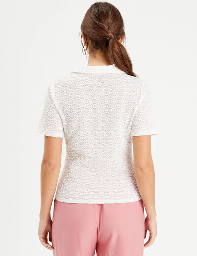 Chemise manches courtes ecru femme