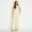 Pantalon large jaune pastel femme