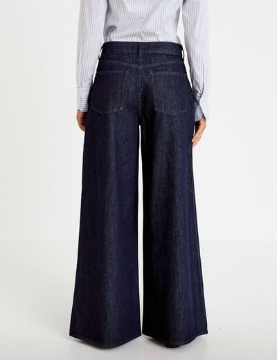 Jean wide leg taille haute denim brut femme