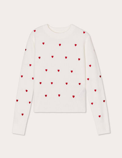 Pull manches longues rouge femme