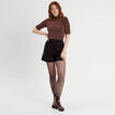 T-shirt col montant bordeaux femme