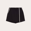 Jupe-short droite stretch noir femme