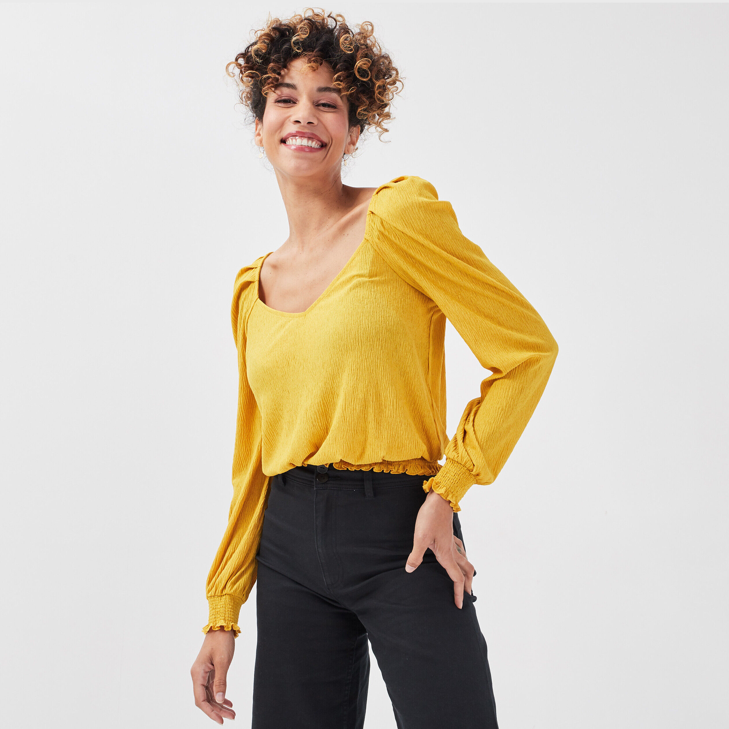 t shirt jaune femme