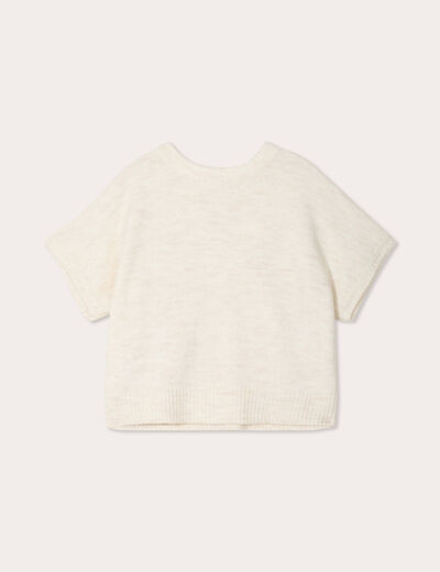 Pull dos devant détail noeud sable femme