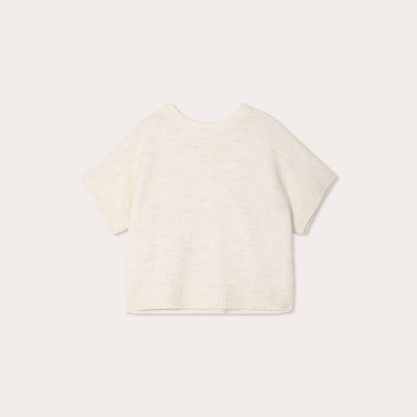 Pull dos devant détail noeud sable femme