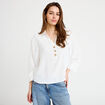 Blouse manches longues ecru femme