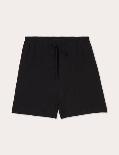 Short fluide taille haute noir femme