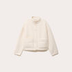 Veste droite courte effet polaire ecru femme