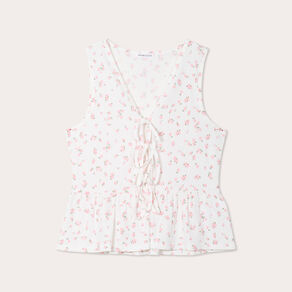 Blouse nouée blanc femme