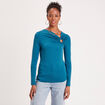 Blouse manches longues anneau bleu canard femme
