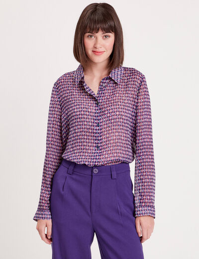 Chemise manches longues beige femme