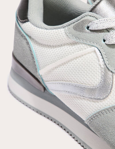 Sneakers plates bleu canard femme
