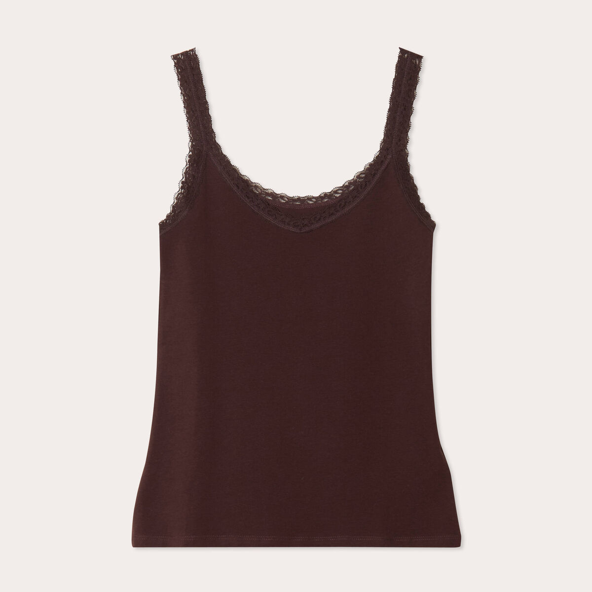 Débardeur sans manches marron foncé femme