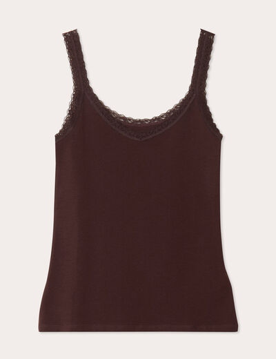 Débardeur sans manches marron foncé femme