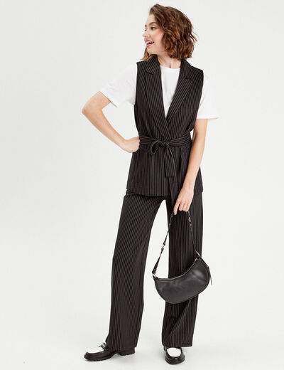 Veste blazer sans manches noir femme