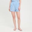 Short droit bleu femme