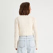Gilet ajouré noué ecru femme