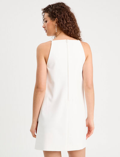 Robe droite bretelles fines blanc femme